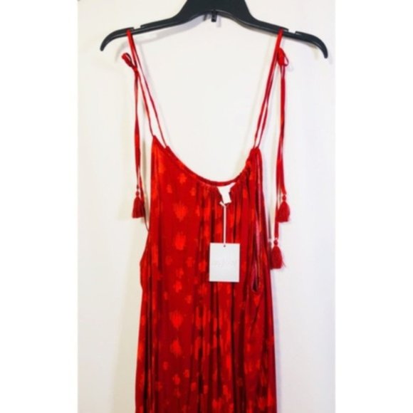 SOLD a:glow Maternity Red Halter Maxi Dress Sz S - Picture 6 of 8